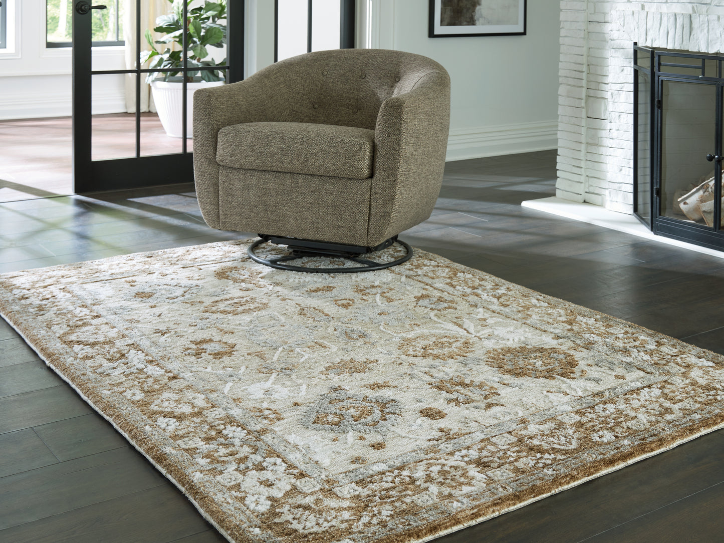 Myers Furniture Outlet - Ashley Furniture - Ainswick Rug - Memory Foam Medium Rug / Brown/Beige/Gray - R407882