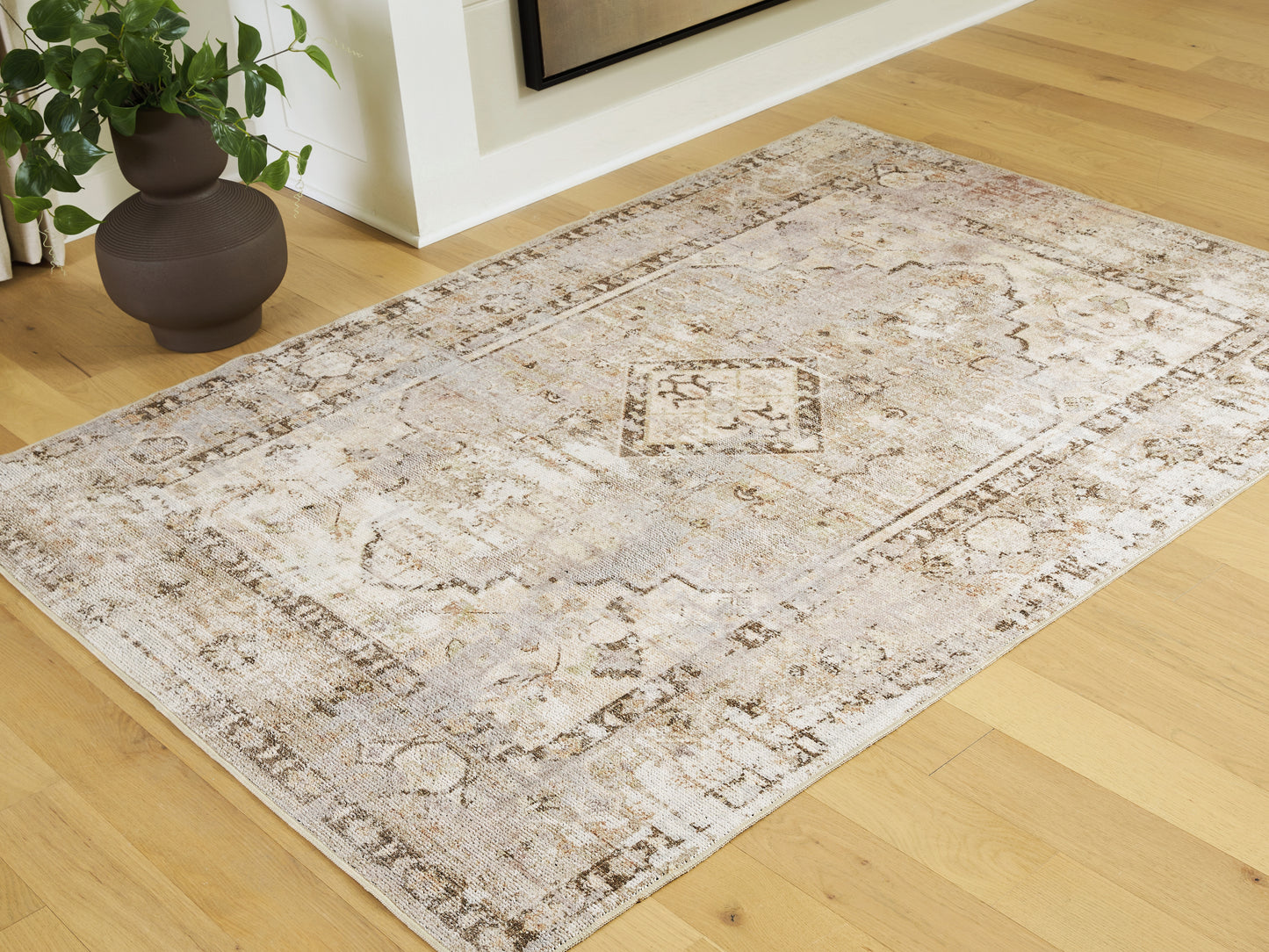 Myers Furniture Outlet - Ashley Furniture - Livdon Rug - Washable Medium Rug / Brown/Beige/Gray - R407912