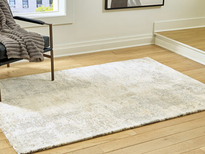 Myers Furniture Outlet - Ashley Furniture - Raif Rug - Medium Rug / Gray/White/Cream - R408082