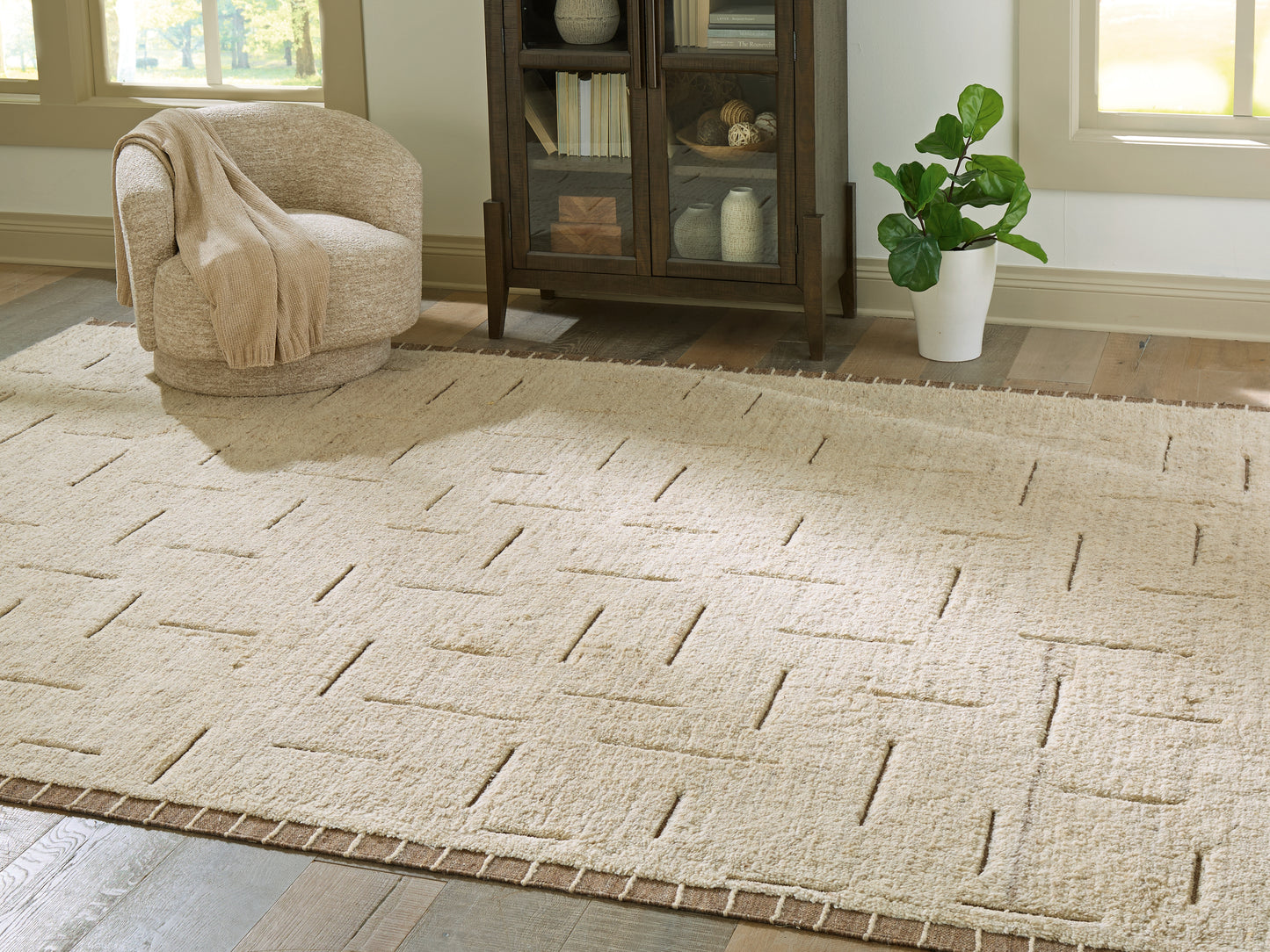 Myers Furniture Outlet - Ashley Furniture - Clayman Rug - Extra Large Rug / Beige/Brown - R408340