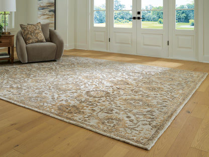 Myers Furniture Outlet - Ashley Furniture - Sableridge Rug - Extra Large Rug / Ivory/Taupe/Camel - R408570