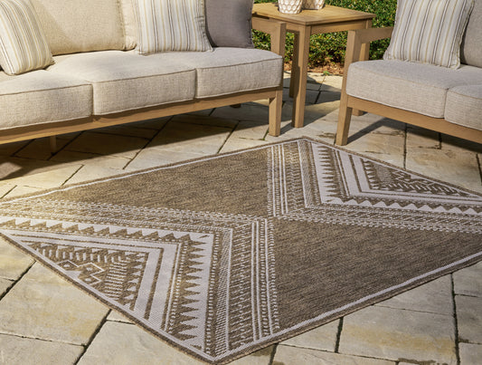 Myers Furniture Outlet - Ashley Furniture - Dunsler Rug - 5' x 7' Rug / Brown/Cream - R900012