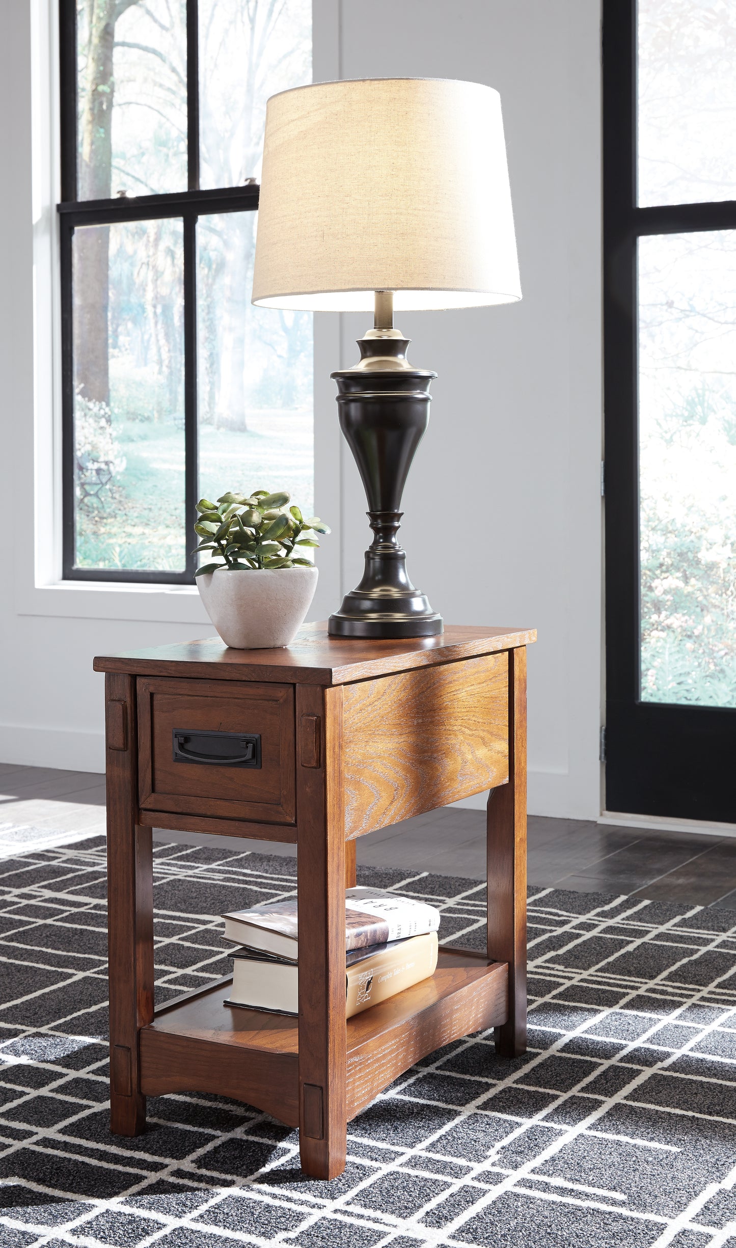 Myers Furniture Outlet - Ashley Furniture - Breegin Chairside End Table - Chair Side End Table / Brown - T007-319