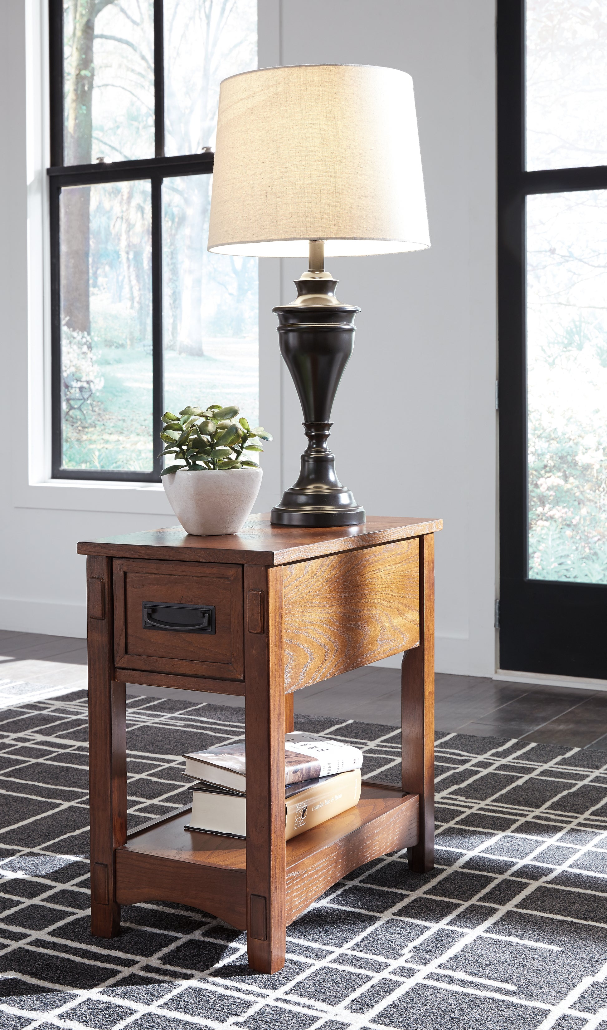 Myers Furniture Outlet - Ashley Furniture - Breegin Chairside End Table - Chair Side End Table / Brown - T007-319