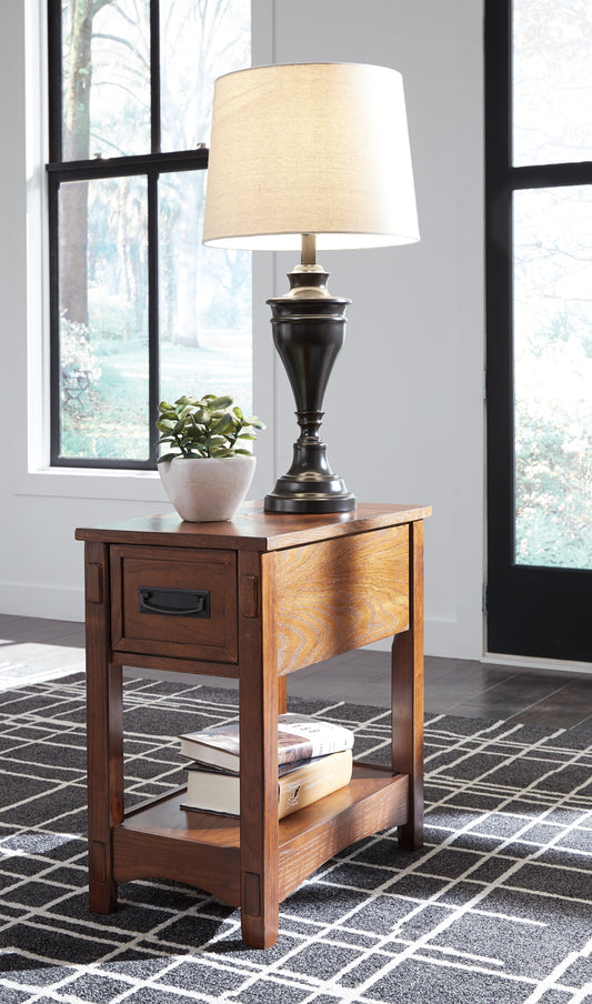 Myers Furniture Outlet - Ashley Furniture - Breegin Chairside End Table - Chair Side End Table / Brown - T007-319