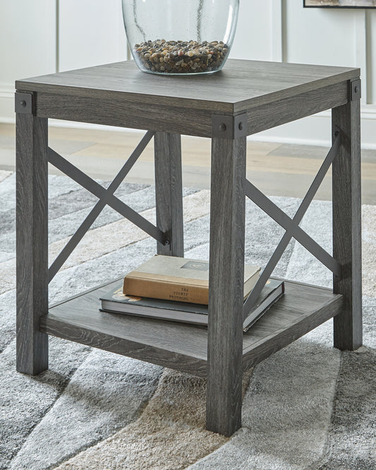 Myers Furniture Outlet - Ashley Furniture - Freedan End Table - Square End Table / Grayish Brown - T175-2