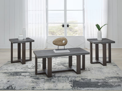 Myers Furniture Outlet - Ashley Furniture - Dynnford Table (Set of 3) - Occasional Table Set (3/CN) / Gray/Brown - T216-13