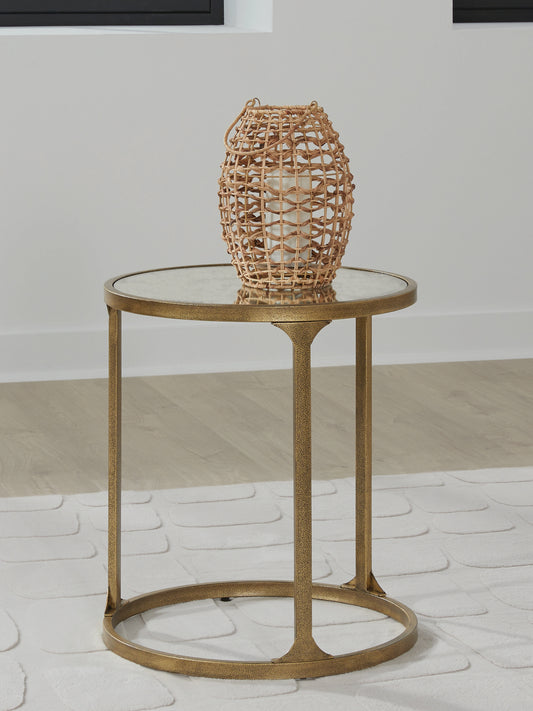 Myers Furniture Outlet - Ashley Furniture - Korajane End Table - Round End Table / Antique Gold - T399-6