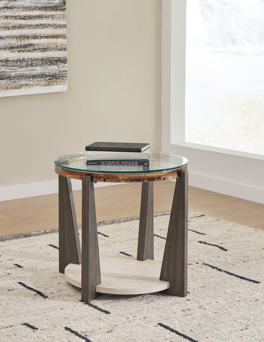 Myers Furniture Outlet - Ashley Furniture - Frazwa End Table - Round End Table / Multi - T432-6