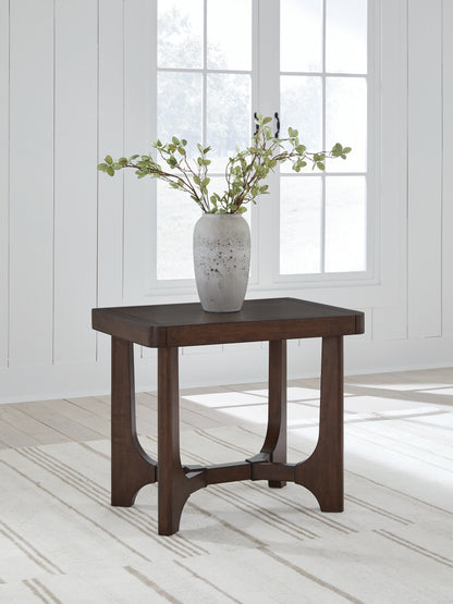 Myers Furniture Outlet - Ashley Furniture - Korestone End Table - Rectangular End Table / Dark Brown - T438-3