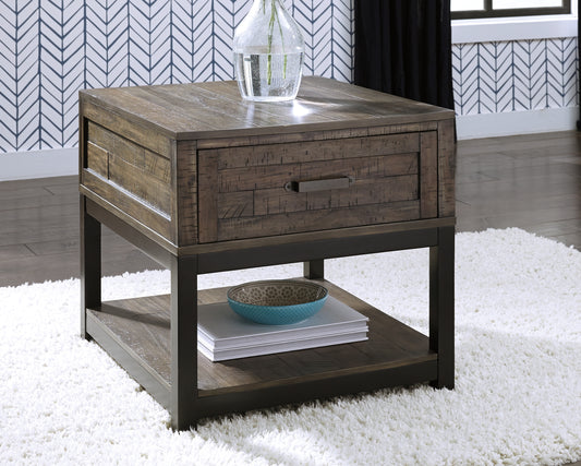 Myers Furniture Outlet - Ashley Furniture - Johurst End Table - Rectangular End Table / Grayish Brown - T444-3