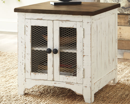 Myers Furniture Outlet - Ashley Furniture - Wystfield End Table - Rectangular End Table / White/Brown - T459-3
