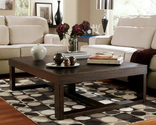 Myers Furniture Outlet - Ashley Furniture - Watson Coffee Table - Rectangular Cocktail Table / Dark Brown - T481-1