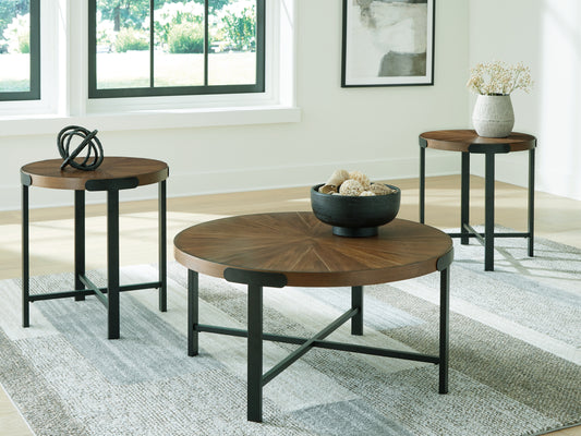 Myers Furniture Outlet - Ashley Furniture - Crosstrail Table (Set of 3) - Occasional Table Set (3/CN) / Brown - T483-13