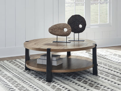 Myers Furniture Outlet - Ashley Furniture - Ridgester Coffee Table - Round Cocktail Table - T518-8