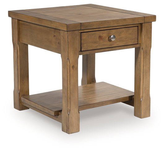 Myers Furniture Outlet - Ashley Furniture - Vandenmore End Table - Rectangular End Table / Medium Brown - T539-3