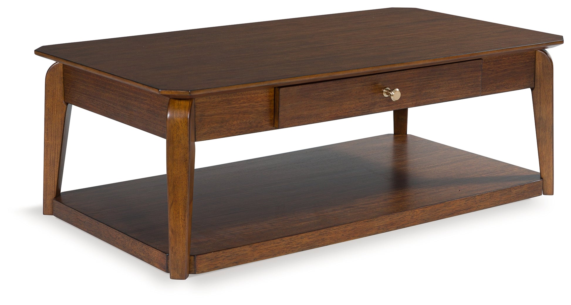 Myers Furniture Outlet - Ashley Furniture - Trenmour Coffee Table - Rectangular Cocktail Table / Medium Brown - T596-1