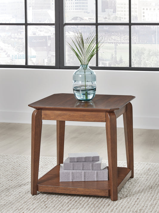 Myers Furniture Outlet - Ashley Furniture - Trenmour End Table - Square End Table / Medium Brown - T596-2