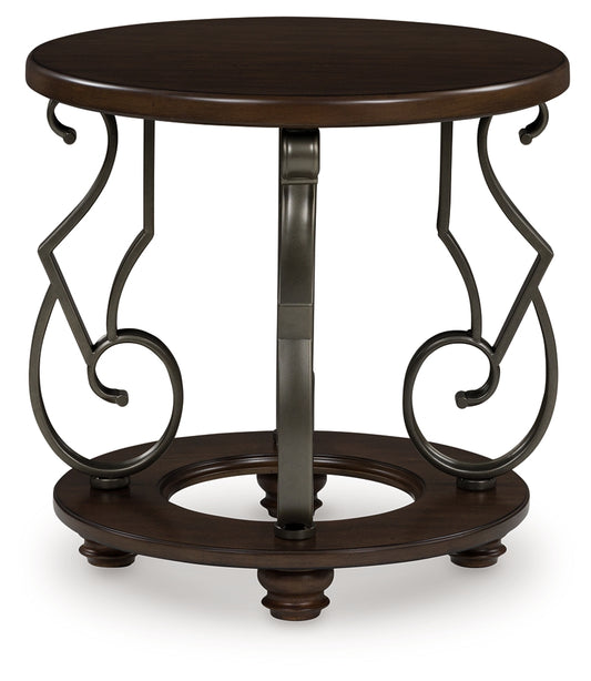 Myers Furniture Outlet - Ashley Furniture - Frallyn End Table - Round End Table / Dark Brown - T623-6