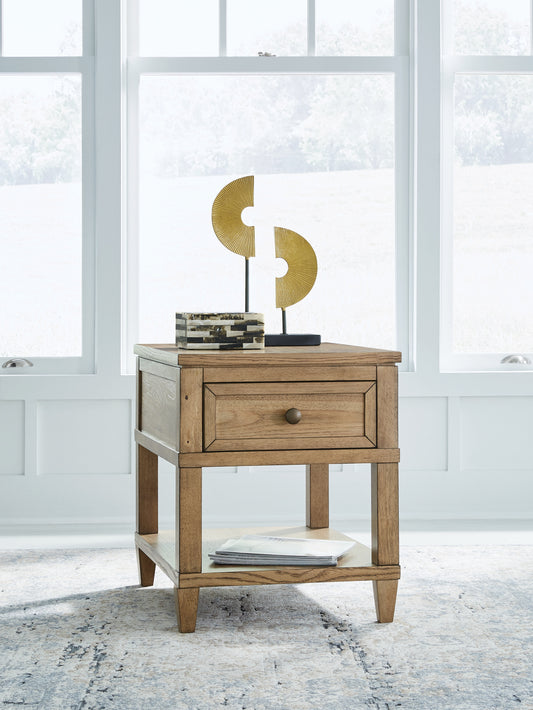 Myers Furniture Outlet - Ashley Furniture - Sharlance End Table - Rectangular End Table / Light Brown - T655-3