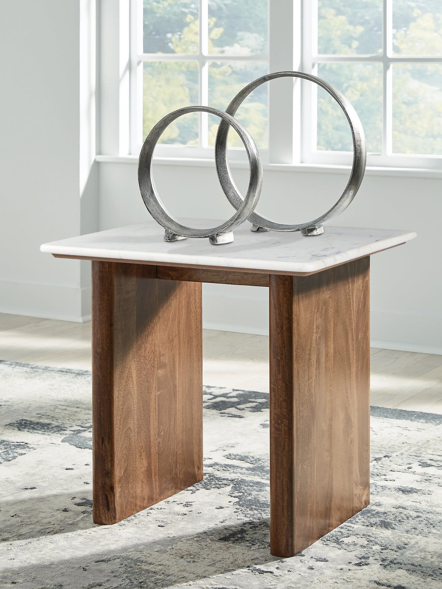 Myers Furniture Outlet - Ashley Furniture - Isanti End Table - Square End Table / Light Brown/White - T662-3