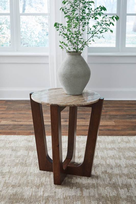 Myers Furniture Outlet - Ashley Furniture - Tanidore End Table - Round End Table / Warm Brown - T667-6