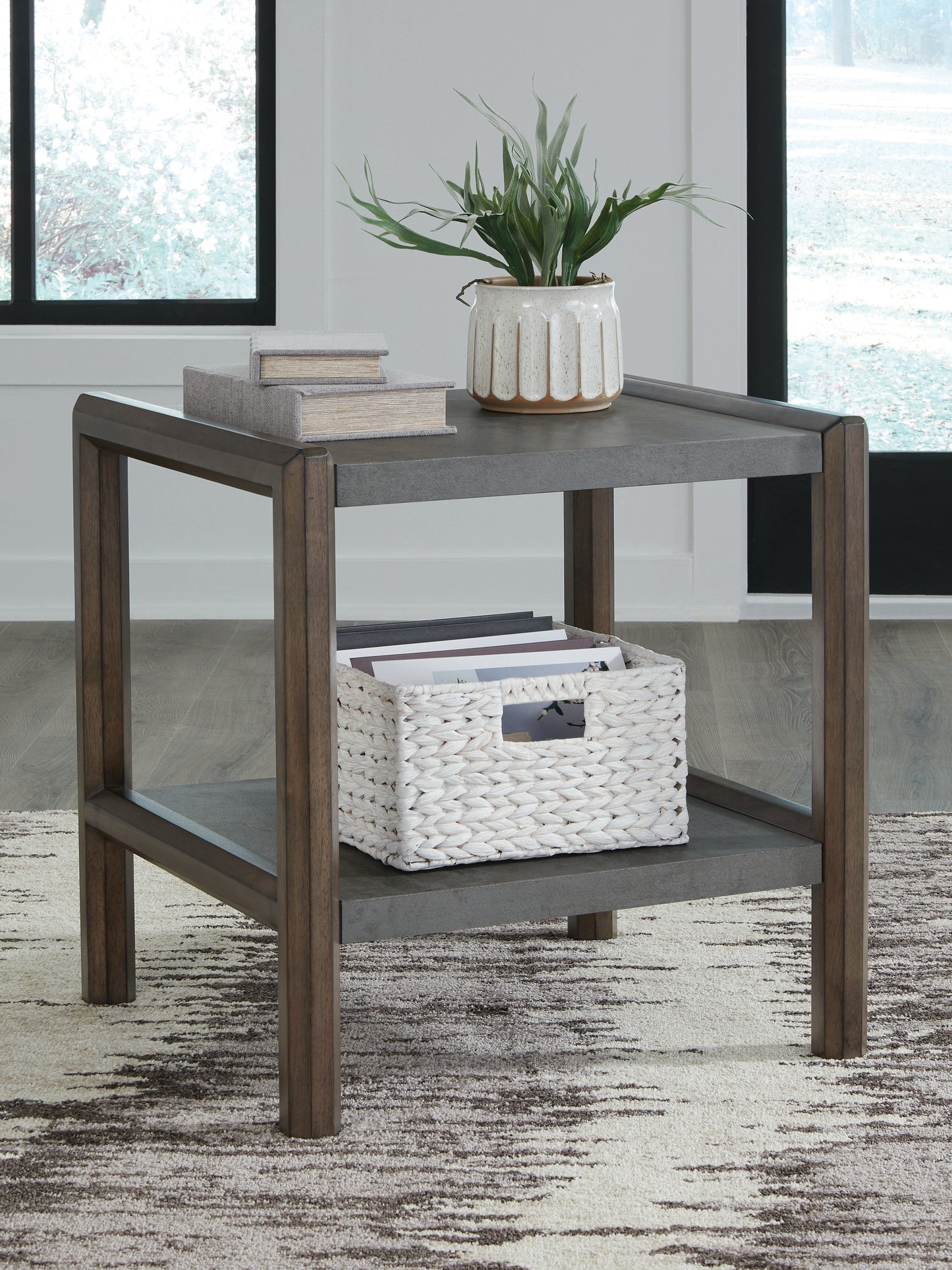 Myers Furniture Outlet - Ashley Furniture - Kallenny End Table - Rectangular End Table / Brown/Gray - T669-3
