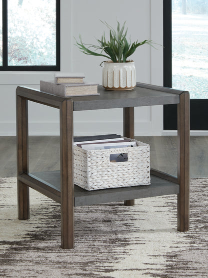 Myers Furniture Outlet - Ashley Furniture - Kallenny End Table - Rectangular End Table / Brown/Gray - T669-3