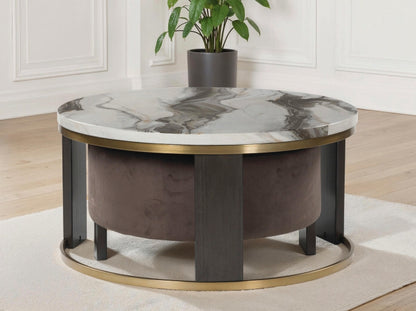 Myers Furniture Outlet - Ashley Furniture - Jazmore Nesting Coffee Table (Set of 2) - Nesting Cocktail Tables (Set of 2) / Brown/Brass Finish - T671-22