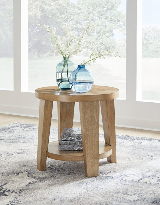 Myers Furniture Outlet - Ashley Furniture - Kristiland End Table - Round End Table / Light Brown - T674-6