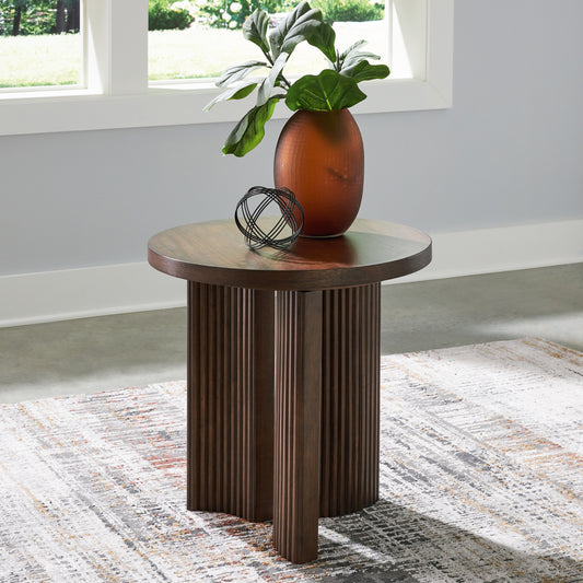 Myers Furniture Outlet - Ashley Furniture - Korestone End Table - Rectangular End Table / Dark Brown - T438-3