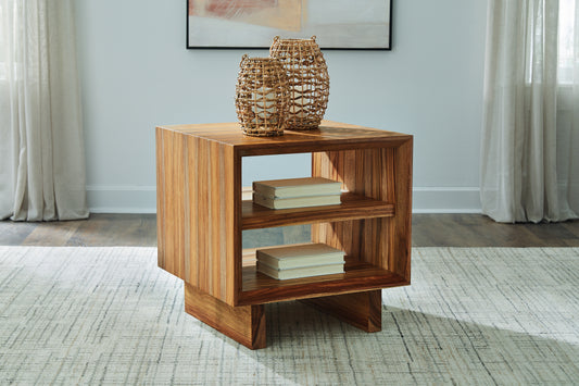 Myers Furniture Outlet - Ashley Furniture - Dressonni End Table - Square End Table / Brown - T690-2