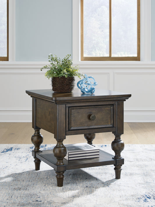 Myers Furniture Outlet - Ashley Furniture - Veramond End Table - Square End Table / Dark Brown - T694-2