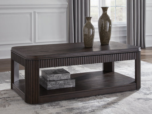Myers Furniture Outlet - Ashley Furniture - Carlibrie Lift-Top Coffee Table - Lift Top Cocktail Table / Warm Brown - T700-9