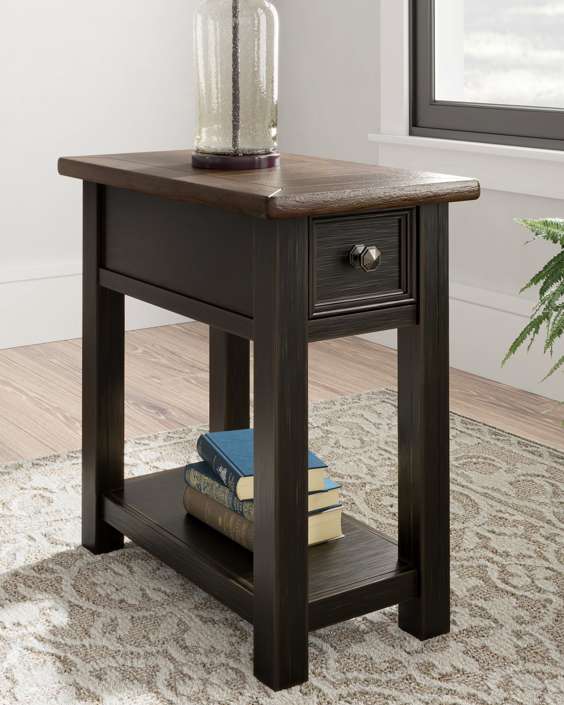 Myers Furniture Outlet - Ashley Furniture - Tyler Creek Chairside End Table - Chair Side End Table / Grayish Brown/Black - T736-107