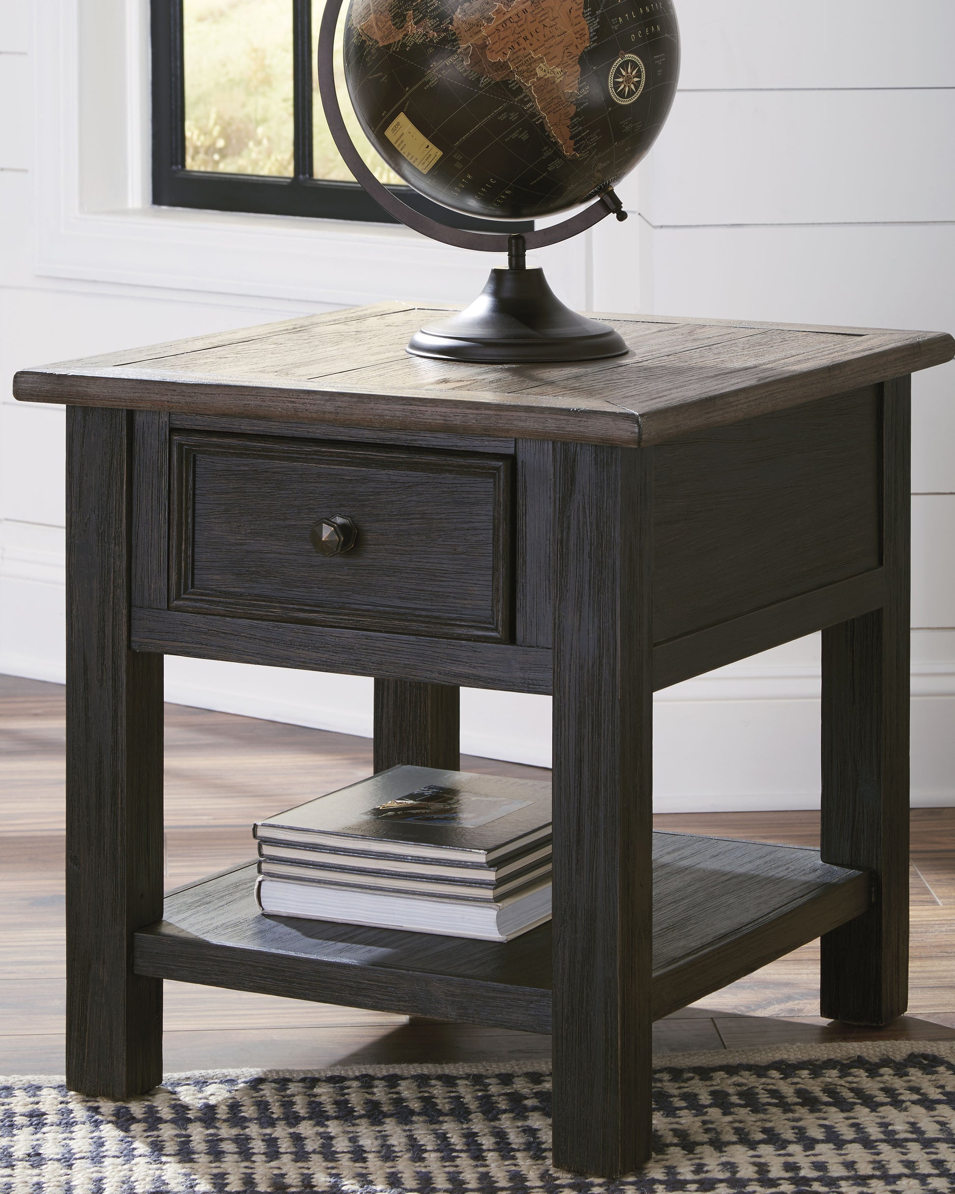 Myers Furniture Outlet - Ashley Furniture - Tyler Creek End Table - Rectangular End Table / Grayish Brown/Black - T736-3