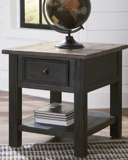 Myers Furniture Outlet - Ashley Furniture - Tyler Creek End Table - Rectangular End Table / Grayish Brown/Black - T736-3