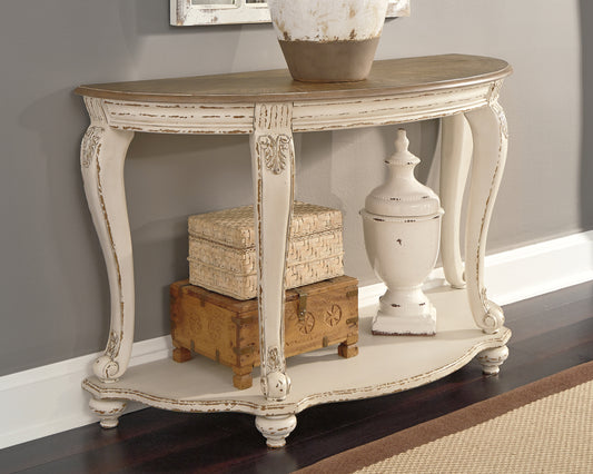 Myers Furniture Outlet - Ashley Furniture - Realyn Sofa Table - Sofa Table / White/Brown - T743-4