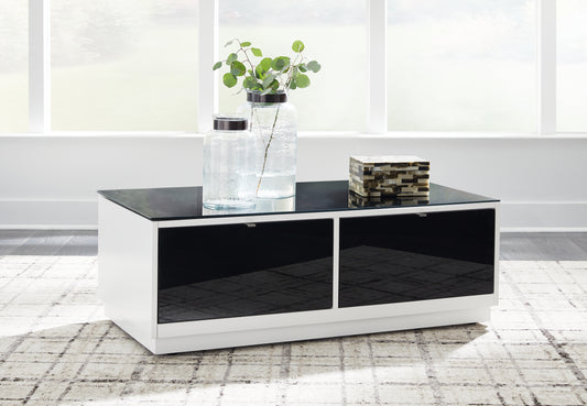 Myers Furniture Outlet - Ashley Furniture - Gardoni Coffee Table - Rectangular Cocktail Table / White/Black - T756-1