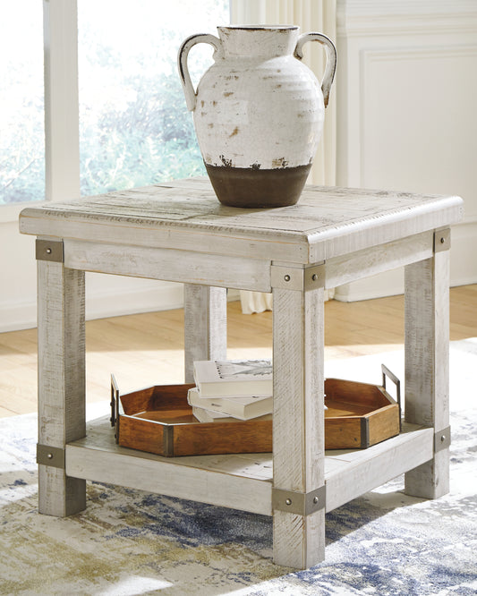 Myers Furniture Outlet - Ashley Furniture - Carynhurst End Table - Rectangular End Table / Whitewash - T929-3