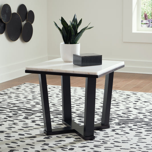 Myers Furniture Outlet - Ashley Furniture - Fostead End Table - Square End Table / White/Espresso - T770-2