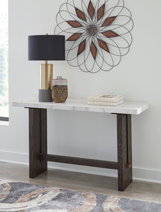 Myers Furniture Outlet - Ashley Furniture - Burkhaus Sofa Table - Sofa Table / White/Dark Brown - T779-4