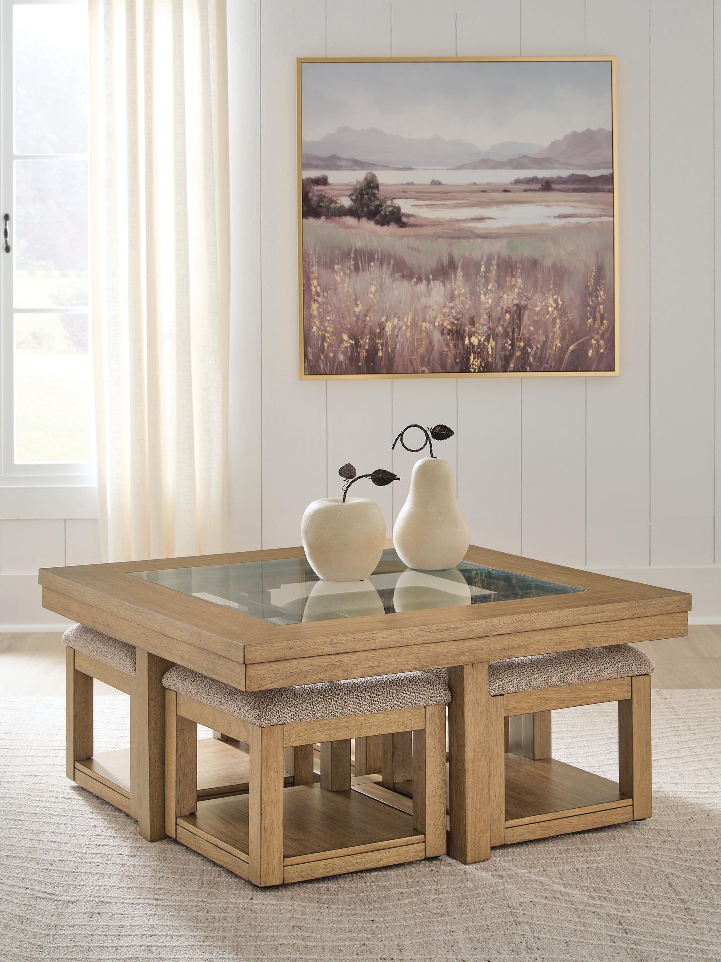 Myers Furniture Outlet - Ashley Furniture - Wittenmyer Coffee Table with 4 Stools (Set of 5) - Cocktail TBL w/4 Stools (5/CN) - T794-20