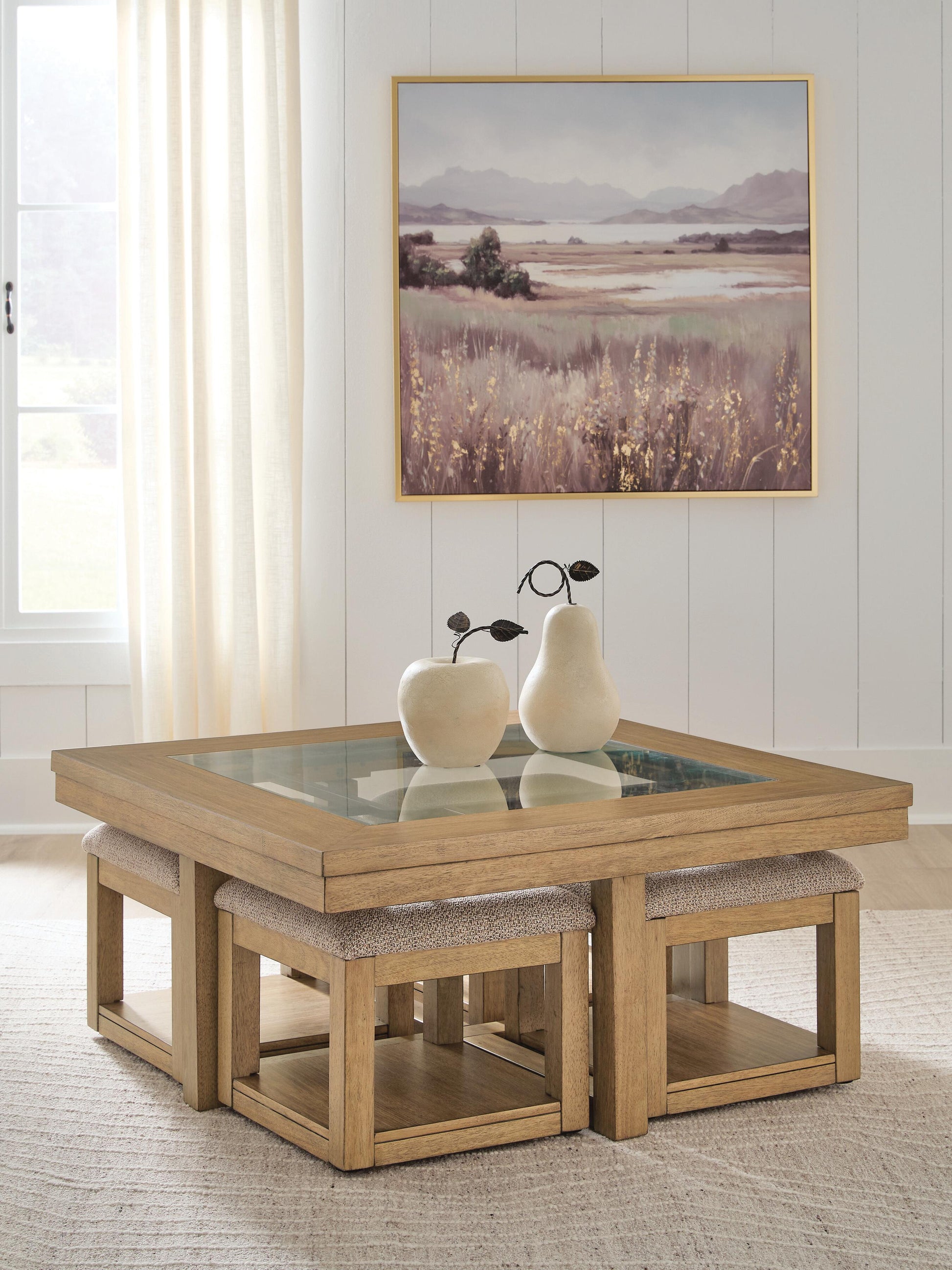 Myers Furniture Outlet - Ashley Furniture - Wittenmyer Coffee Table with 4 Stools (Set of 5) - Cocktail TBL w/4 Stools (5/CN) - T794-20