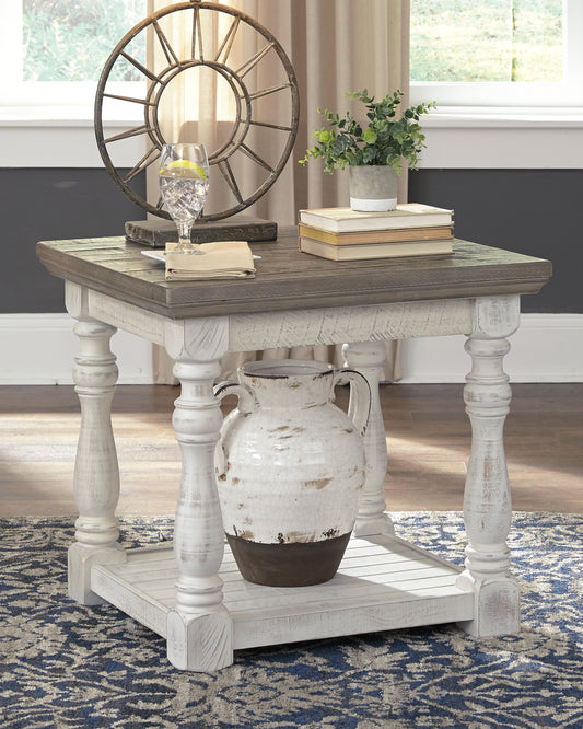 Myers Furniture Outlet - Ashley Furniture - Havalance End Table - Square End Table / White/Gray - T994-2