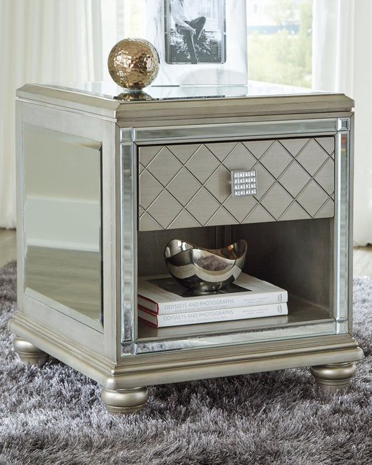 Myers Furniture Outlet - Ashley Furniture - Chevanna End Table - Rectangular End Table / Platinum - T942-3