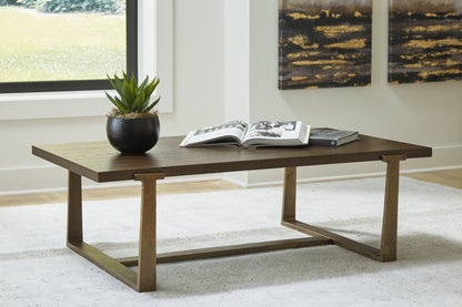 Myers Furniture Outlet - Ashley Furniture - Balintmore Coffee Table - Rectangular Cocktail Table / Brown/Gold Finish - T967-1
