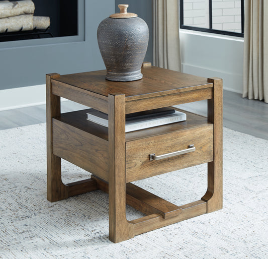 Myers Furniture Outlet - Ashley Furniture - Cabalynn End Table - Square End Table / Light Brown - T974-2