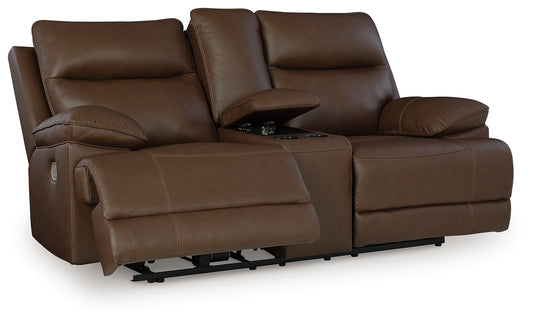 Myers Furniture Outlet - Ashley Furniture - VonRyan Living Room - PWR REC Loveseat/CON/ADJ HDRST / Tobacco - U1040018