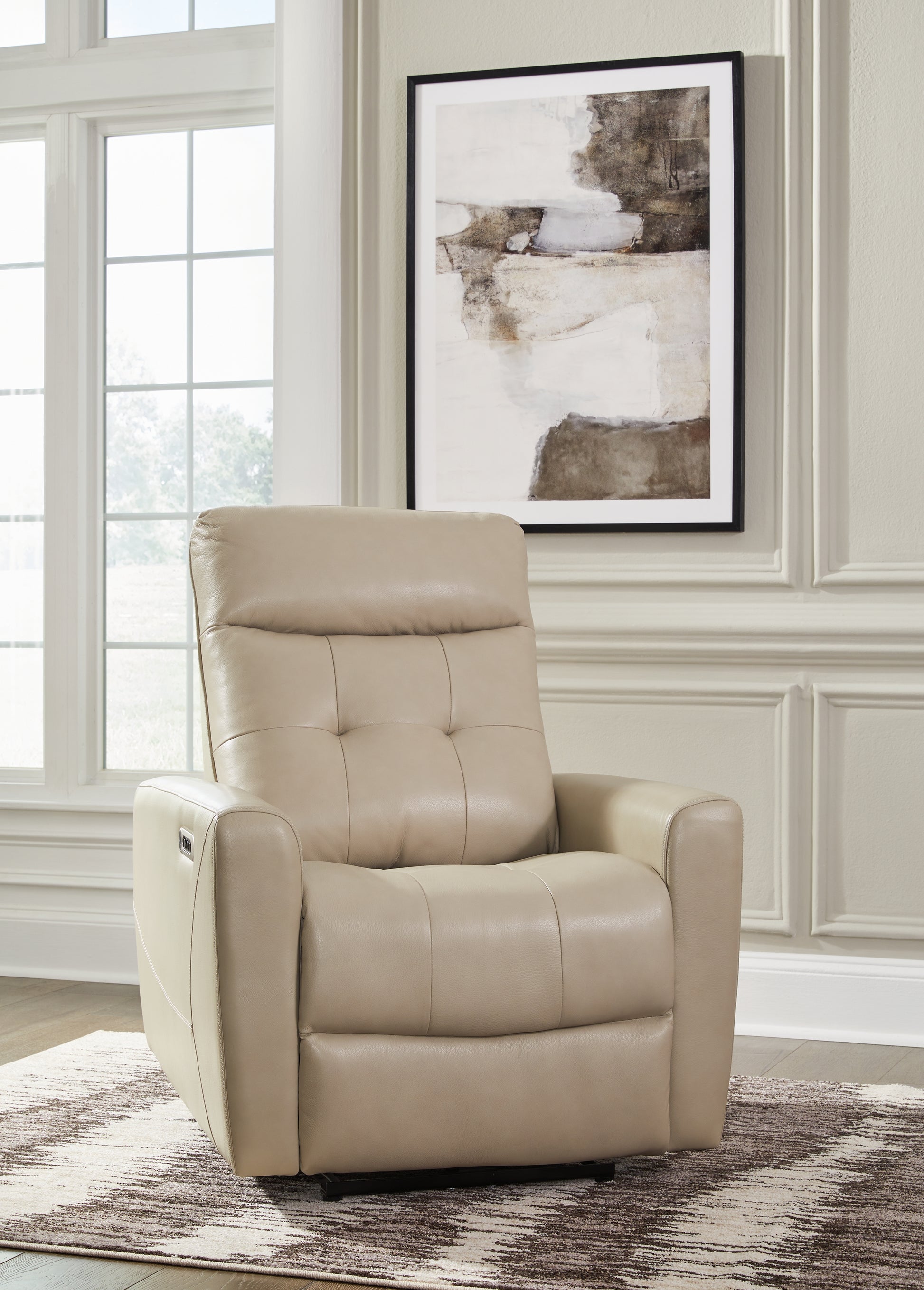 Myers Furniture Outlet - Ashley Furniture - Pisgham Living Room - PWR Recliner/ADJ Headrest / Sand - U1050313